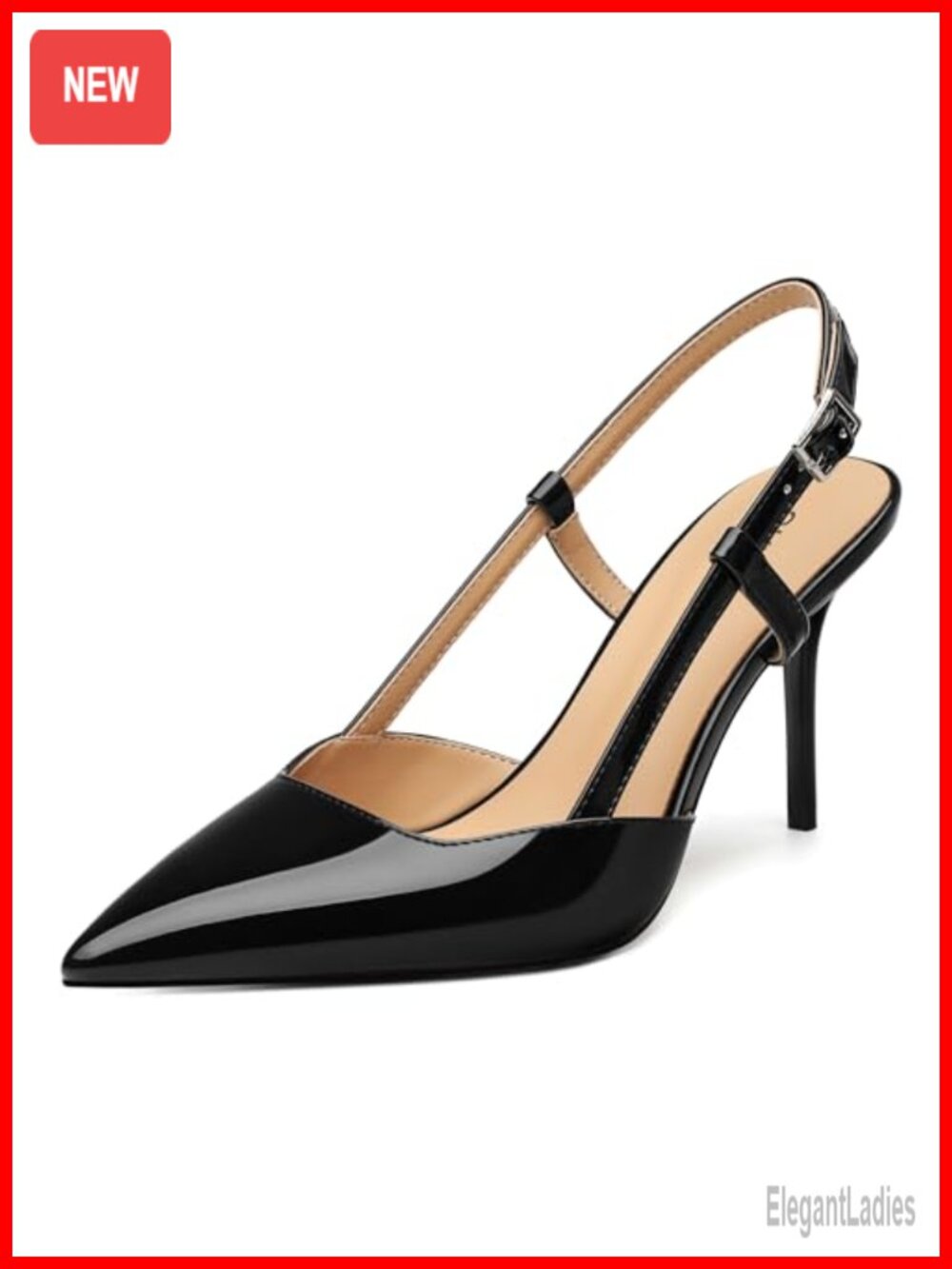 SKYSTERRY Slingback Heels Women Closed Pointed Toe High Stiletto Pumps